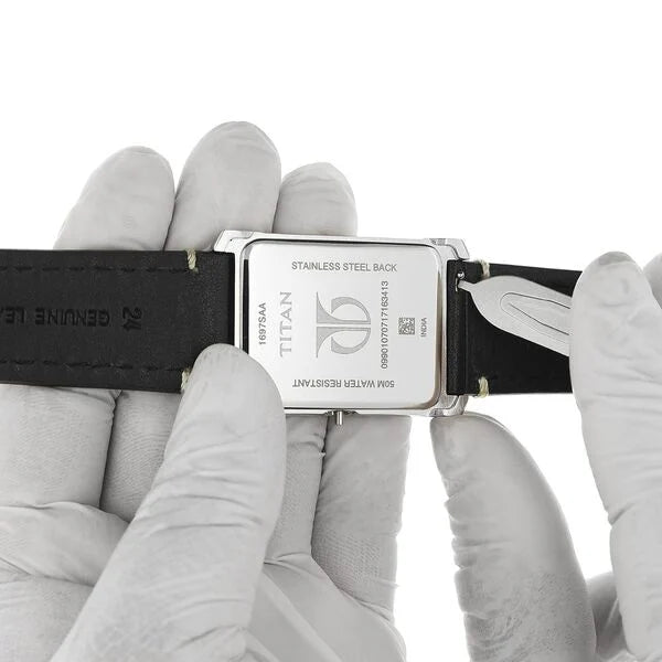 24 mm Black Genuine Leather Straps for Men