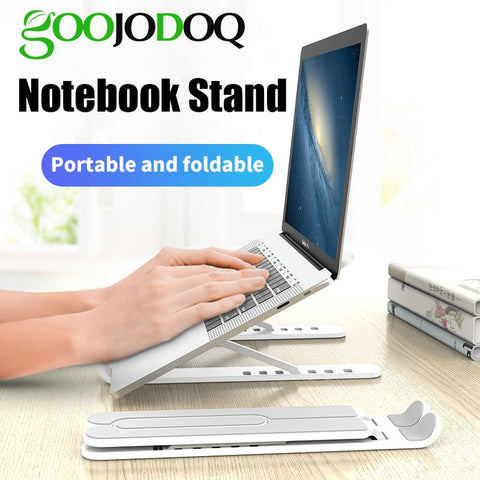 GOOJODOQ Adjustable Foldable Laptop Stand Non-slip Desktop Notebook Holder Laptop Stand For Macbook Pro Air iPad Pro DELL HP